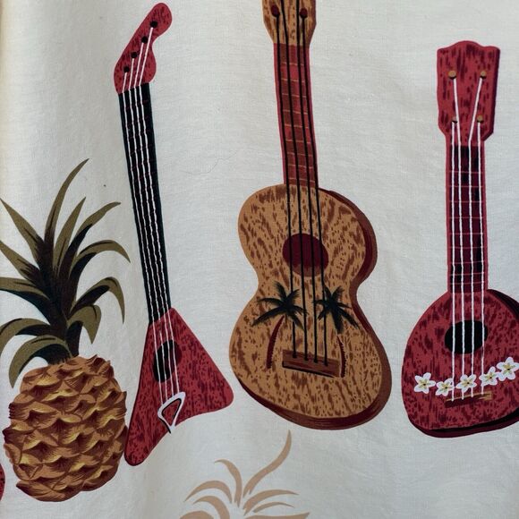 Hawaiian Togs Mens Shirt Extra Large XL Button Up Cotton Camp Shirt Guitar Luau - Picture 3 of 11